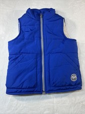 Boys Gap Puffer Vest Blue Size 4 Clean Preowned Puffer Fleece Inside White