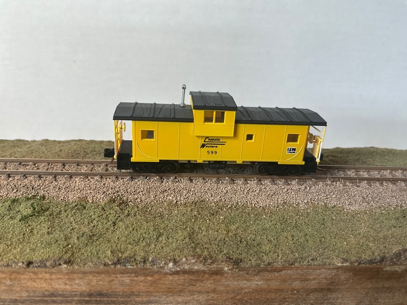 Atlas N scale EV caboose, custom painted Chehalis Western 599