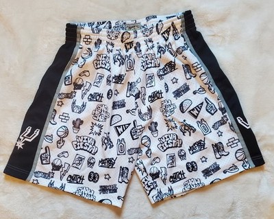 San Antonio Spurs NBA Mitchell & Ness Doodle Swingman Shorts Size XL  