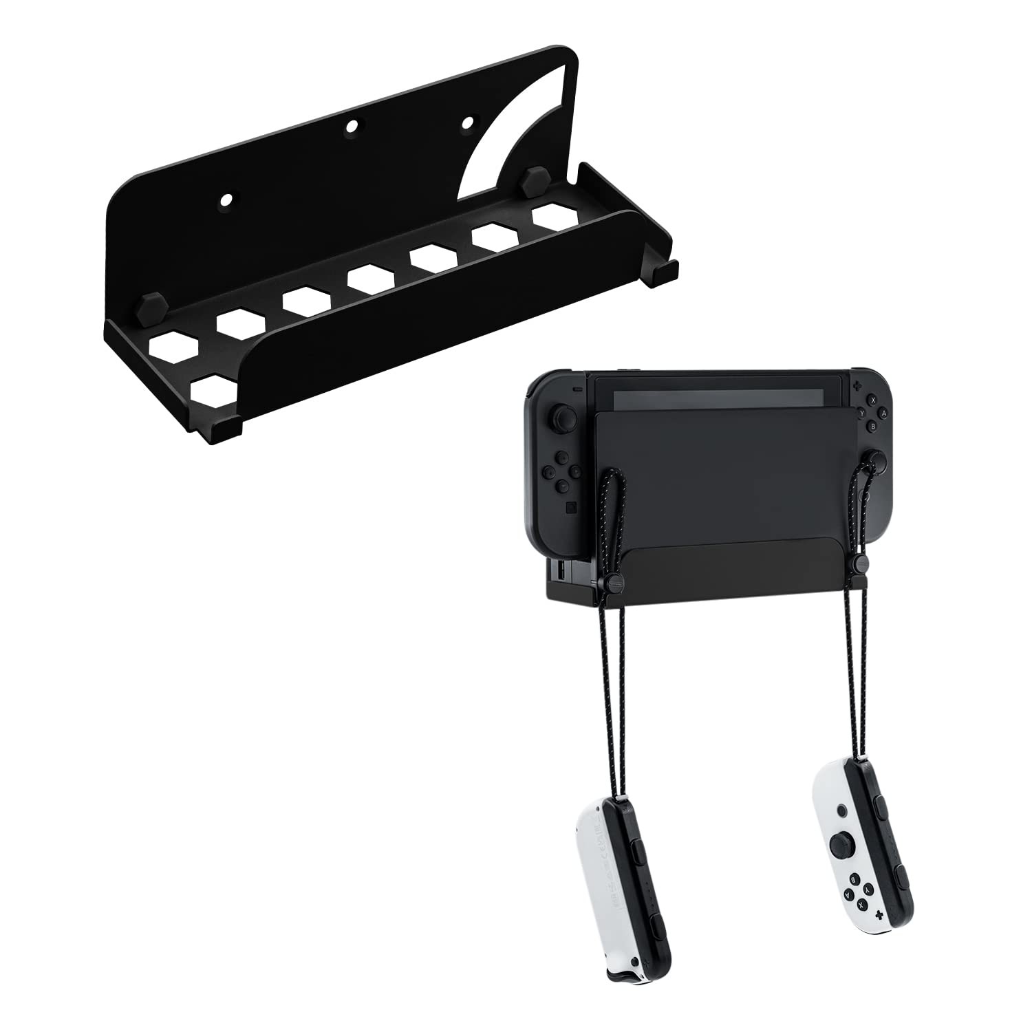 Support mural noir pour Switch et Joycon en acier