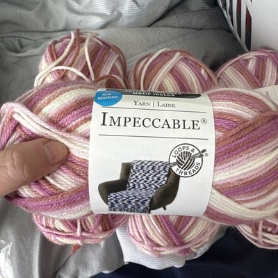 LOOPS AND THREADS LT YARN IMPECCABLE Pink ORCHID MULTI  Self Striping 187 Yards
