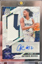 2024-25 Mosaic Antonio Reeves RPA White Rookie Patch Auto Prizm /25 Card RC