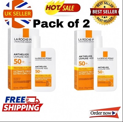 2 Stück 50 ml La Roche - Posay Anthelios LSF 50+ Ultra Protection Invisible Fluid Creme