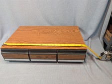 Vintage 36 VHS Cassette Tape Storage 3 Drawer Cabinet Faux Wood Grain Wal Mart