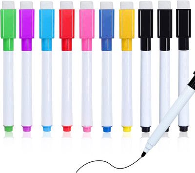 Whiteboard Marker 10 Stück, Folienstift Abwischbar Mit Magnetisch Dry Erase Mark