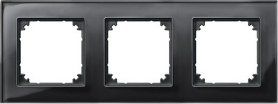 Merten 489303 Echtglasrahmen, M-PLAN, 3fach, Onyxschwarz