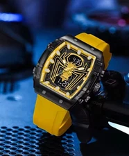 Richard Fashion Style Rapper Mille Yellow Skeleton Whatproff Spider Watch