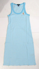 Ralph Lauren Womens Casual Tank Dress Hammond Blue Striped Size Medium