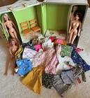 Big Lot Vintage Barbie Dolls Clothes Case
