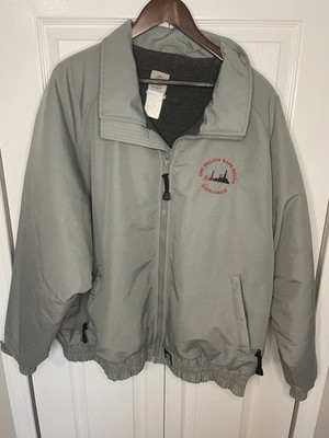 Carhartt Jacket Mens XL Gray Fleece Lined Zip Bomber Workwear Windbreaker READ