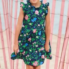Janie and Jack Floral Kids Dress - Navy, Pink, Green, Blue