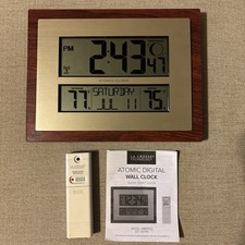 La Cross Digital Atomic Wall Clock w Outdoor ...
