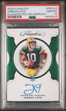 2020 JORDAN LOVE Flawless Rookie Signatures AUTO Emerald 1/5 SP RC PSA 10💎Pop 1