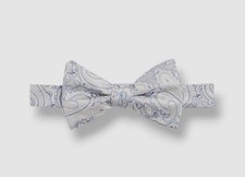 Bloomingdales Men's Gray Paisley Self Tie Silk Bow Tie