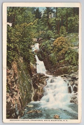 Vintage Beechers Cascade White Mountains NH Postcard 1968 Posted