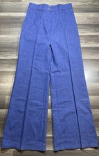 Hi Rise Wide Leg Pants 70  s 80  s Style Women  s Denim Blue Fabric Classic 26x30