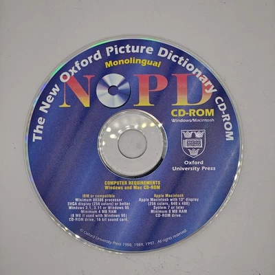 The New Oxford Picture Dictionary Monolingual Software CD (PC; 1997) #2619 - Image 1 of 2