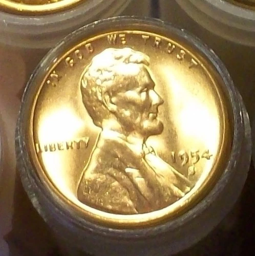 1954-S GEM BU WHEAT CENT ROLL - AWESOME CLEAN ROLL WITH GREAT DETAILS & COLOR!!!