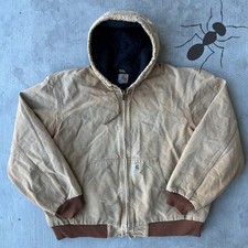 Vintage Y2K Carhartt J140 brown hooded work wear jacket