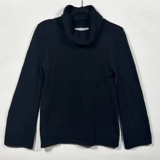 Carrol Reed Women’s Wool Sweater Elegant Angora Chic Turtleneck Knit Black Small