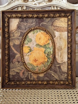 French Country Stil Dekobild Rose IOD Transferfolie Holz Bilderrahmen Wandbild