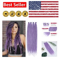 Handmade 22" Lavender Purple Dreadlock Extensions - 10 Strands for Easy Styling