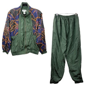 Vintage 90s Size L Tracksuit Jacket Pants Equestrian Bit Bridle Crest Nylon Prep