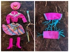 Vintage 1989 Western Fun Barbie Original Outfit Pink Cowboy Hat Fringe Jacket