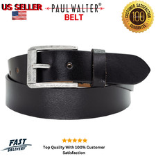 Premium Genuine Leather Men s Casual Belt Classic Black Stylish Waist Belt