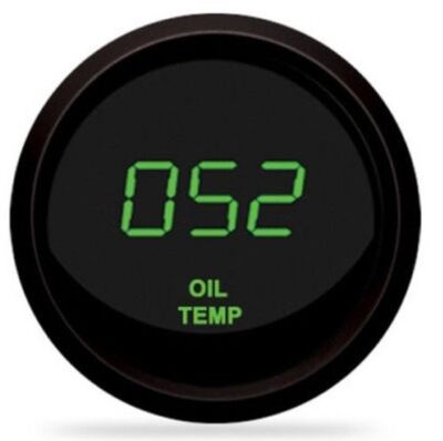 Intellitronix Oil Temperature LED Digital Gauge in Black Bezel - Green M9108G