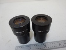 MICROSCOPE PART LOT EYEPIECES OLYMPUS 15X  RETICLE OPTICS AS IS BIN N8-H-04