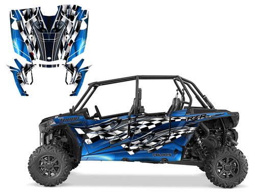 Polaris RZR 4 XP 2019-22, kit de envoltura de gráficos Turbo S vinilo grueso de carreras #2500R - Imagen 11 de 16