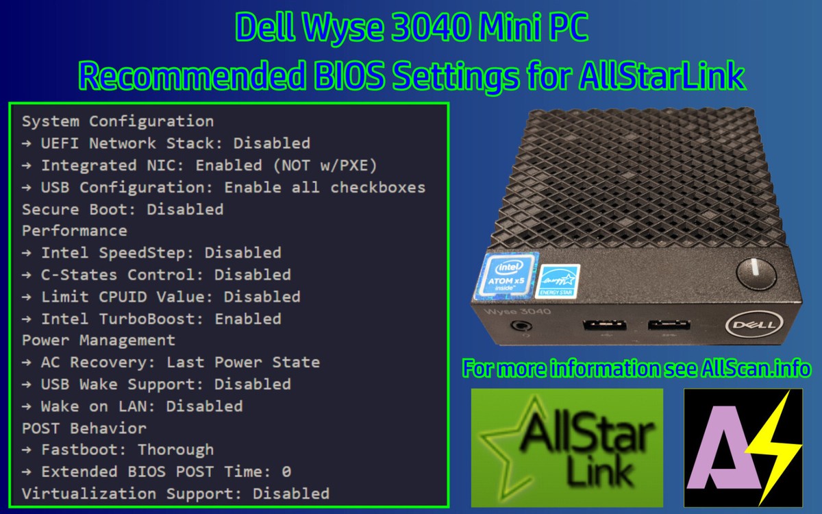 Dell Wyse 3040 Thin Client Mini PC w/AC Adapter REFURBlSHED 5V/12V