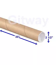 2 1/2" x 30" Cardboard Poster Shipping Mailing Mail Packing Postal Tube 34 Tubes