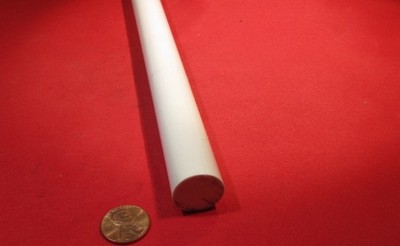 Barre Ronde PTFE Rulon 641 - Diamètre 3/4" (19mm) X Longueur 1 Pied (30.5cm) - Blanc