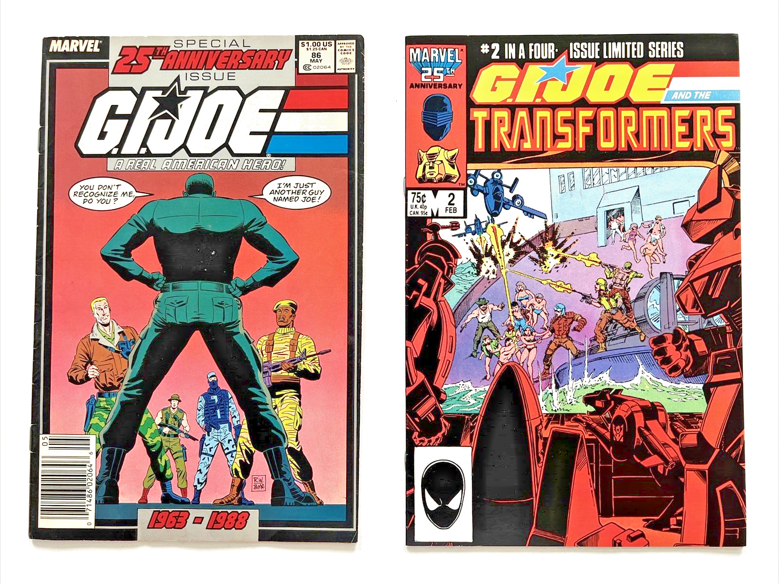 GI Joe #86 and GI Joe Transformer #2 (1986) Comic Books! RARE VINTAGE!