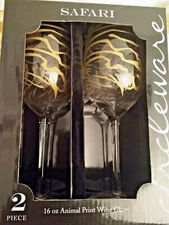 Savvy Tiger Striped Wine Globets (set of 2)