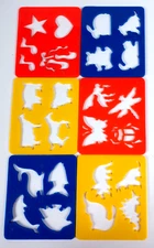 Vtg ColorBok 3" Stencil Lot / Multi-Color / Multi-Theme / Animals & Shapes