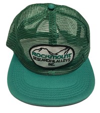 Vtg Rockmount Research Alloys Patch Full Mesh Trucker Hat Made In The USA Cap