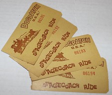 Dogpatch U.S.A. theme park vintage Stagecoach ride tickets