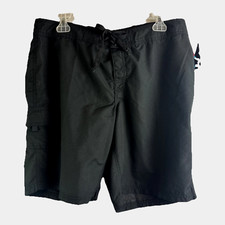 NEW Kanu Womens 12 Board Shorts Black Pockets Pool Beach Surf Waves Cruise Swim