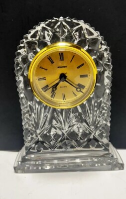 VTG Staiger 24% Full Lead Handcut & Handblown Desk Clock by Sambor Working 