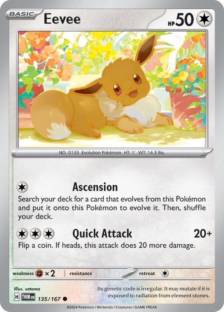 Eevee - 135/167 Pokemon Twilight Masquerade Common 135/167 NM | eBay