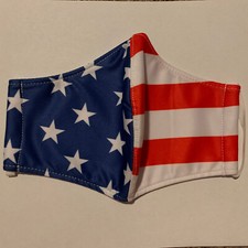 USA Flag Washable Triple Layered Sm Adult/Teen Face Mask 4th Of July Masks
