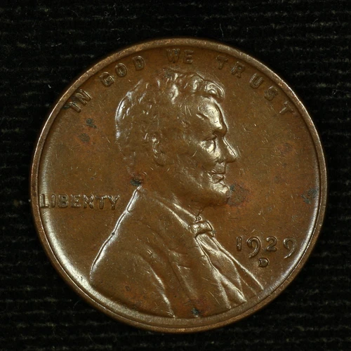 Lincoln Wheat Cent. 1929 D. Extra Fine Circulated . Lot # 9049-82-020