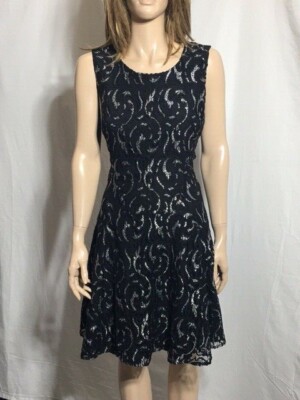 tommy hilfiger metallic fit and flare dress Anne Klein Fit & Flare Midi Dress