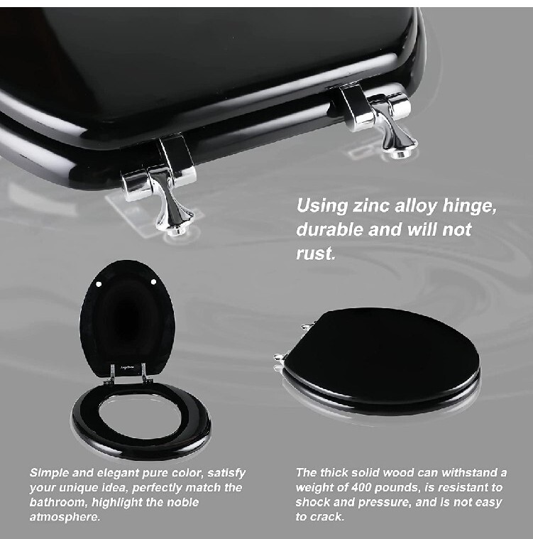 Angel Shield Toilet Seat with Zinc Alloy Hinges QuietClose Elongated