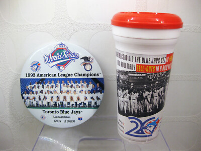 Toronto Blue Jays: American League 6'' Button + McDonalds Becher 1991 Dave Stieb