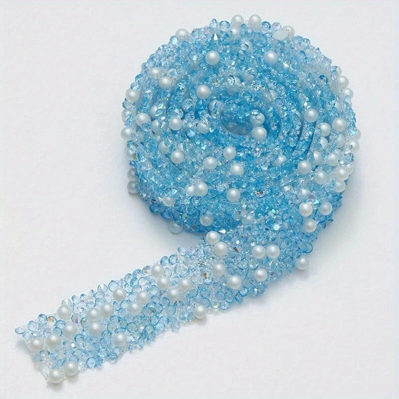 180cm Bling Strass Kunstperlen Selbstklebend Band Klebeband Kristall Strip - Bild 3 von 4