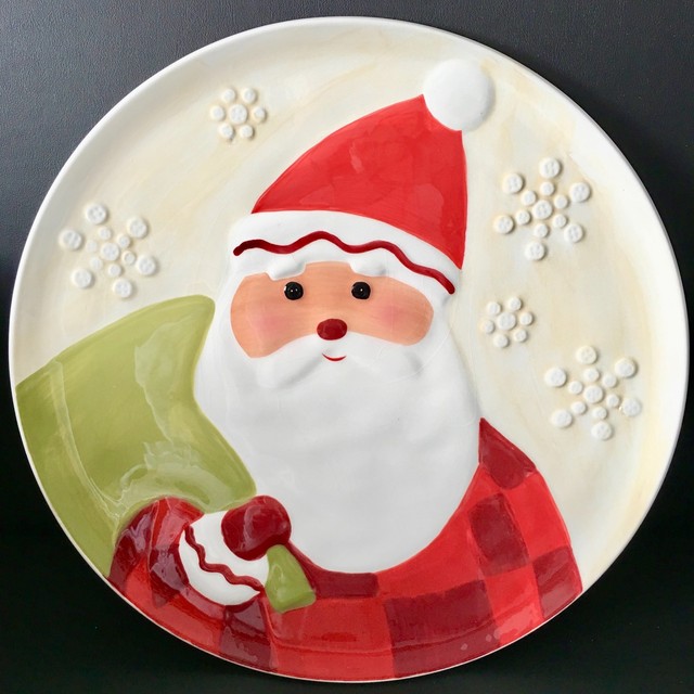 A+ Authentic Vintage HALLMARK Santa Claus Present Bag Ceramic Plate/Dish/Platter eBay